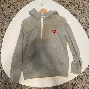 Comme Des Garçon Play Grey Hoodie